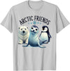 Adorable Sea Animals Tees Arctic Animals Penguin Seal Whale Polar Bear Sea Animals T-Shirt - Silver Grey