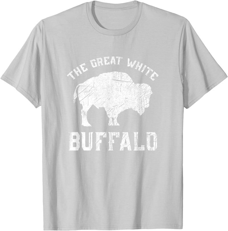 We Are Wildlife The Great White Buffalo T-Shirt Native American Inspired T-Shirt - Silver Grey