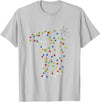 Cow Christmas Light Tree Cow Xmas Snow Lover T-Shirt - Silver Grey