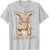 Cute Rabbit Lover Bunny Graphic T-Shirt (Navy Blue) in Silver Grey