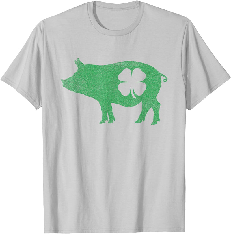 Pig - Shamrock St Patricks Day - Shirts Pig - Shamrock St Patricks Day Saint Paddys Irish Funny T-Shirt - Silver Grey