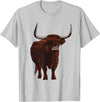 Best Highland Cow Gifts Farm Animal Lover Herders Funny Scottish Highland Cow Design For Men Women Hairy Cow T-Shirt -