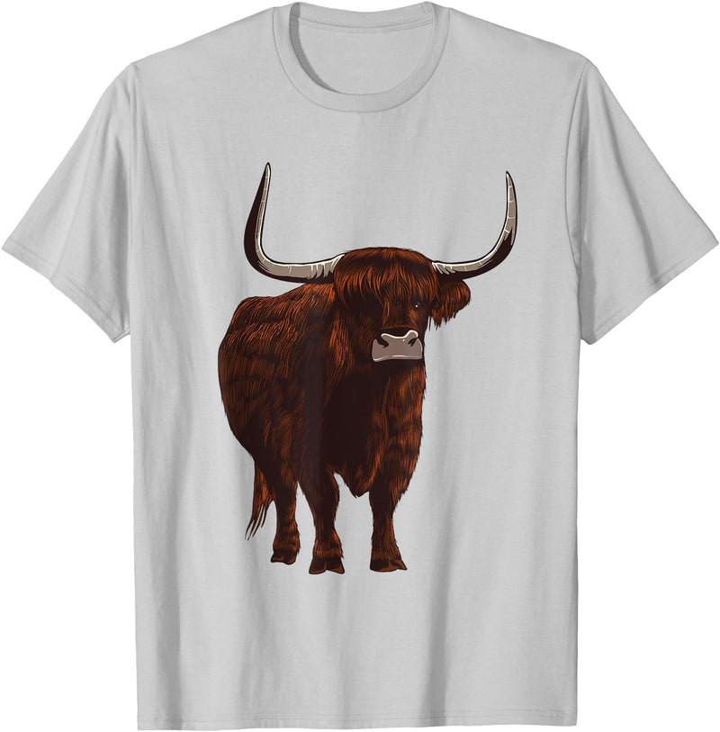 Best Highland Cow Gifts Farm Animal Lover Herders Funny Scottish Highland Cow Design For Men Women Hairy Cow T-Shirt -