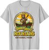 The Thrift Garage Great Smoky Mountains National Park Guitar Bear Cute Smokies T-Shirt - Silver Grey