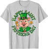 Funny Saint Patricks Day Happy Saint Pigtricks Day St Patricks Pig Leprechaun Funny T-Shirt - Silver Grey