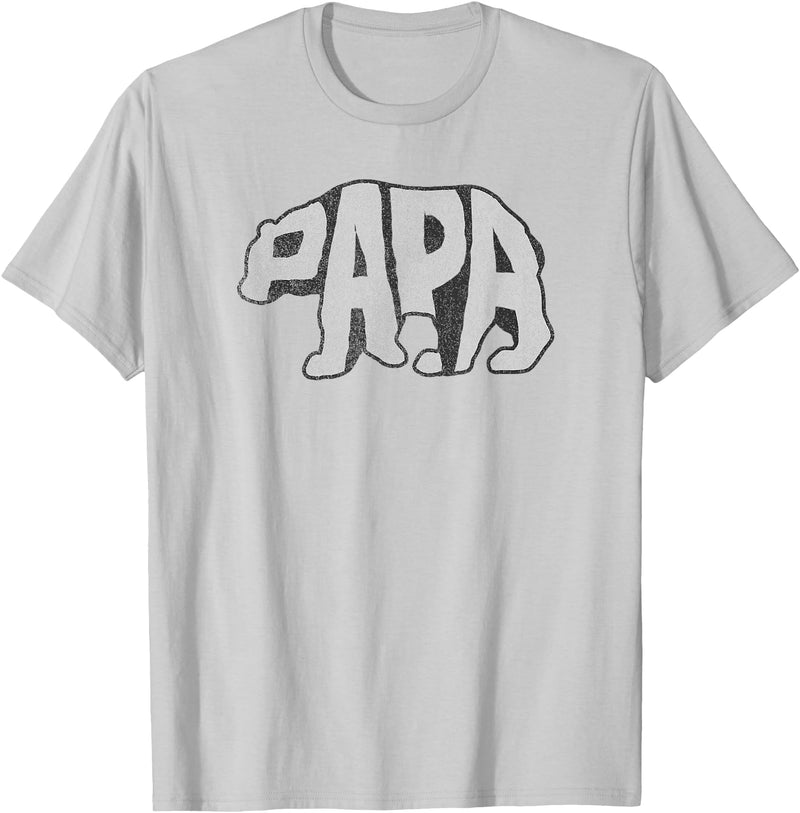 Trendy Apparel Trendy Centered Classic Papa Bear T-Shirt - Silver Grey