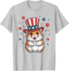 Patriotic Hamster Animals Lovers Independence 4th of July T-Shirt - Silver Grey