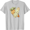 Cute Watercolor Kawaii Kids Girls Women Carrot Bunny Lover Hoodie in Silver Grey