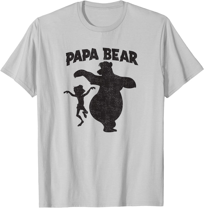 Disney Jungle Book Papa Bear Father's Day T-Shirt - Silver Grey