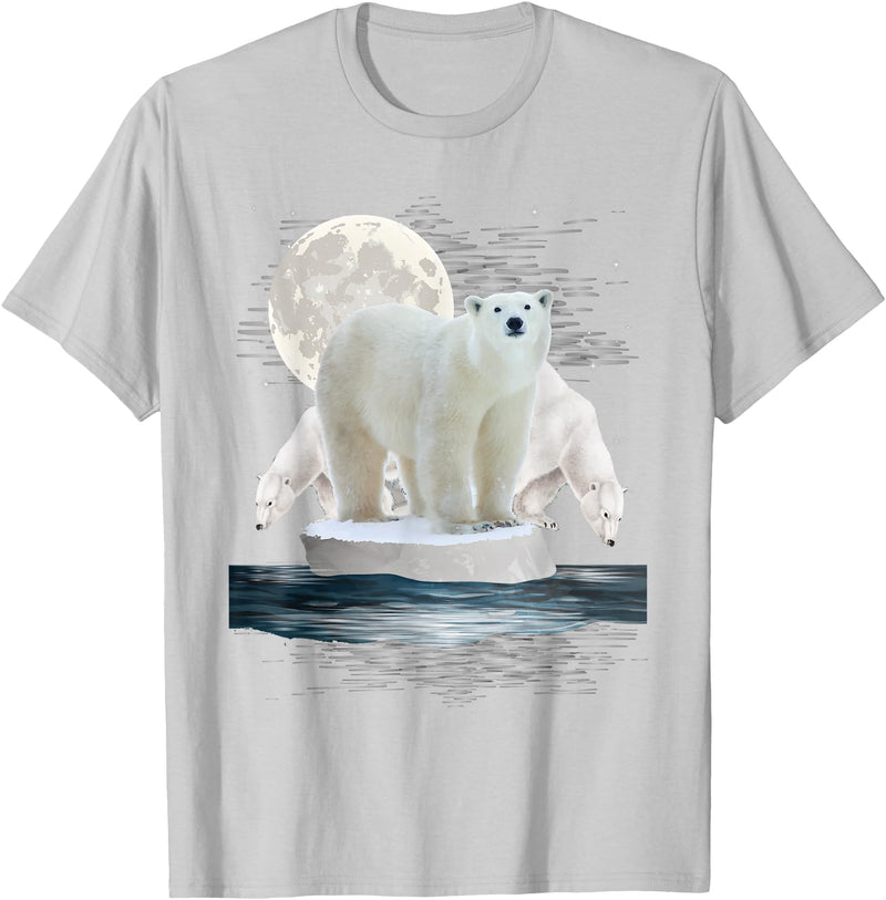 Funny Polar Bear Shirts Polar Bears - Wildlife Zoo Animal Lover Zookeeper Nature T-Shirt Small - Silver Grey