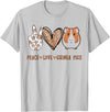Peace love guinea pigs t -shir t Peace Love Guinea Pigs Gift for Guinea Pigs Lover T-Shirt Small - Silver Grey