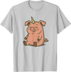 Funny Pig Outfit Unicorn Pig Costume for Funny Pigs and Unicorns Lovers T-Shirt - Silver Grey
