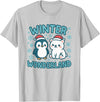 Kawaii Christmas Cheer Cute Holiday Animal Tees Cute Penguin and Polar Bear Winter Wonderland Christmas Kids T-Shirt - Silver Grey