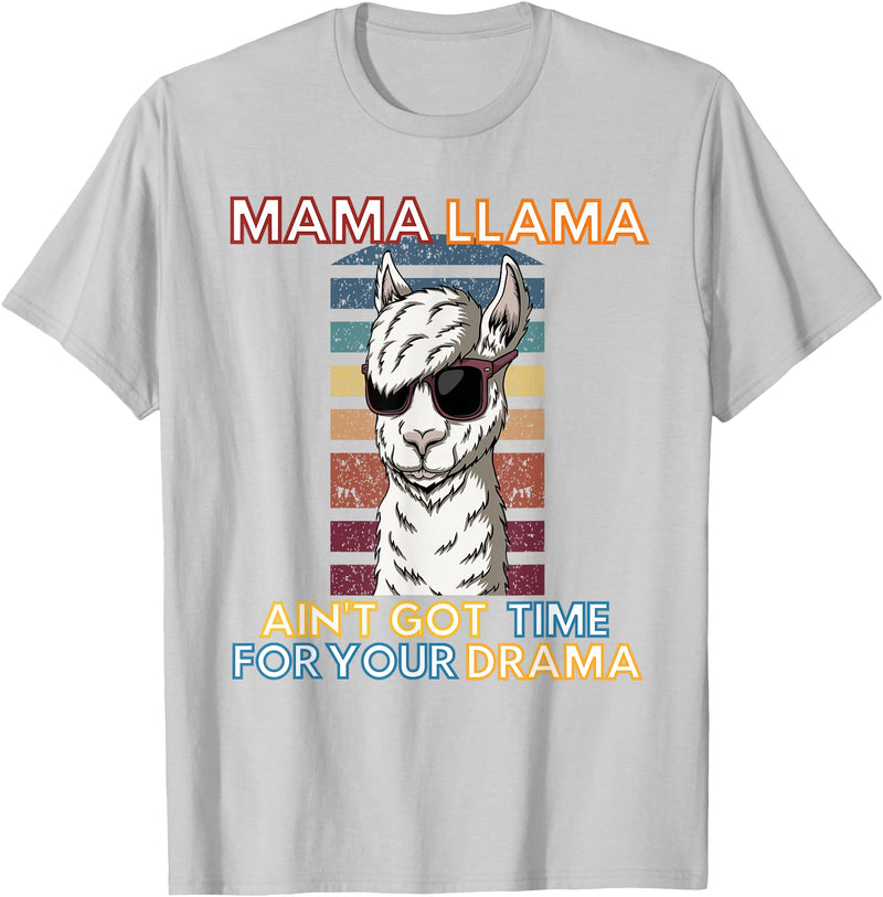 Mama Llama Designs Mama Llama Mom Funny Saying Cute Design For Men Women Kids T-Shirt - Silver Grey