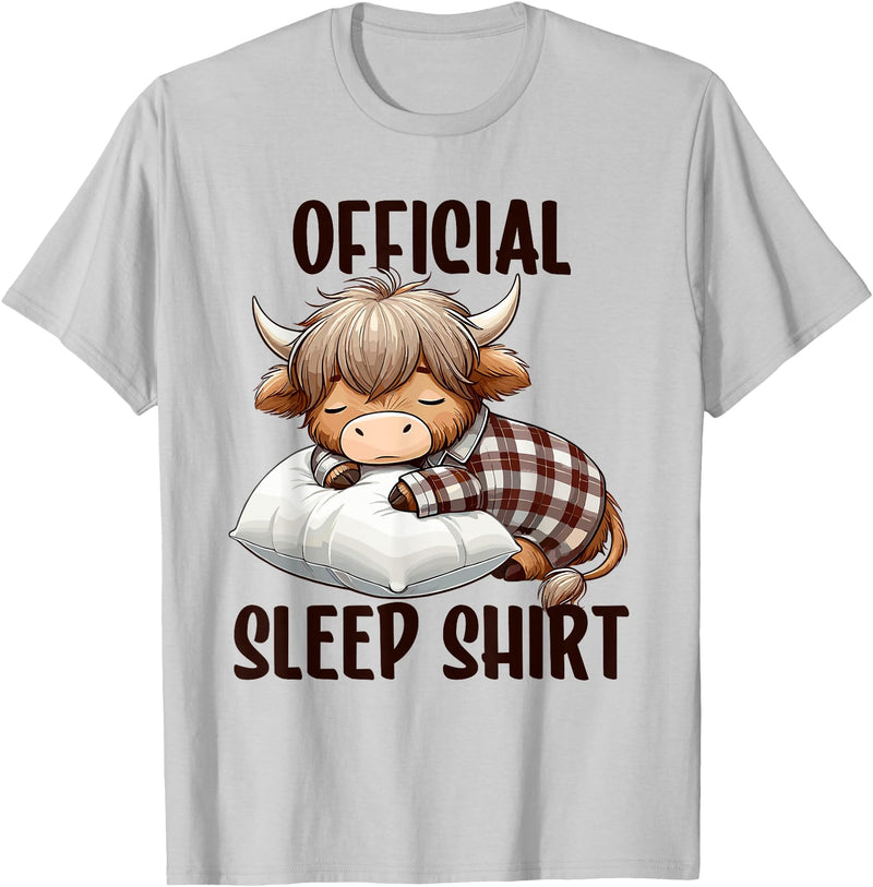 Animal Sleepwear & Night Pajamas Kids Women Men Highland Cow, Nightgown Official Sleepshirt Nightshirt Sleep T-Shirt -