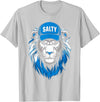 I Liked The Lions Before It Was Cool Tees Blue Lions Salty Wearing Hat Salty Cool Lions Strong Lions T-Shirt - Silver Grey