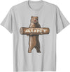 Cartba Aunt Co. Bear-y Awesome Aunt Funny Saying Cute Auntie T-Shirt - Silver Grey