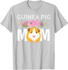 Cute Cavy Mama Breeder Fancier Piggie Accessories Guinea Pig Mom Stuff Floral Cavy Lover T-Shirt - Silver Grey