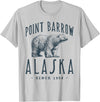 ARTIC ADVENTURE BEAR VINTAGE DESIGNS POINT BARROW, ALASKA POLAR BEAR WILDLIFE T-Shirt - Silver Grey