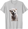 Just Sweet Designs Cute Polar Bear Cub | Polar Bear Lovers T-Shirt - Silver Grey