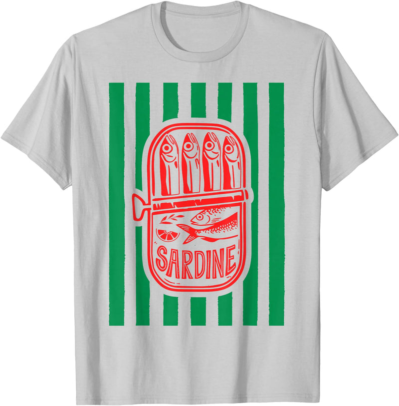 Sardines aesthetic coastal sardine Tinned Fish Tee Les Sardines fisherman aesthetic coastal sardine Tinned Fish T-Shirt - Silver Grey