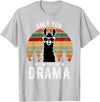 BR - LLAMA Tshirts Vintage Only You can Prevent Drama Llama T-Shirt - Silver Grey