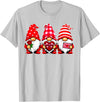 Three Gnome Crew Family Outfit Gnomes Love Valentine's Day Buffalo Leopard Heart Women Men T-Shirt - Silver Grey