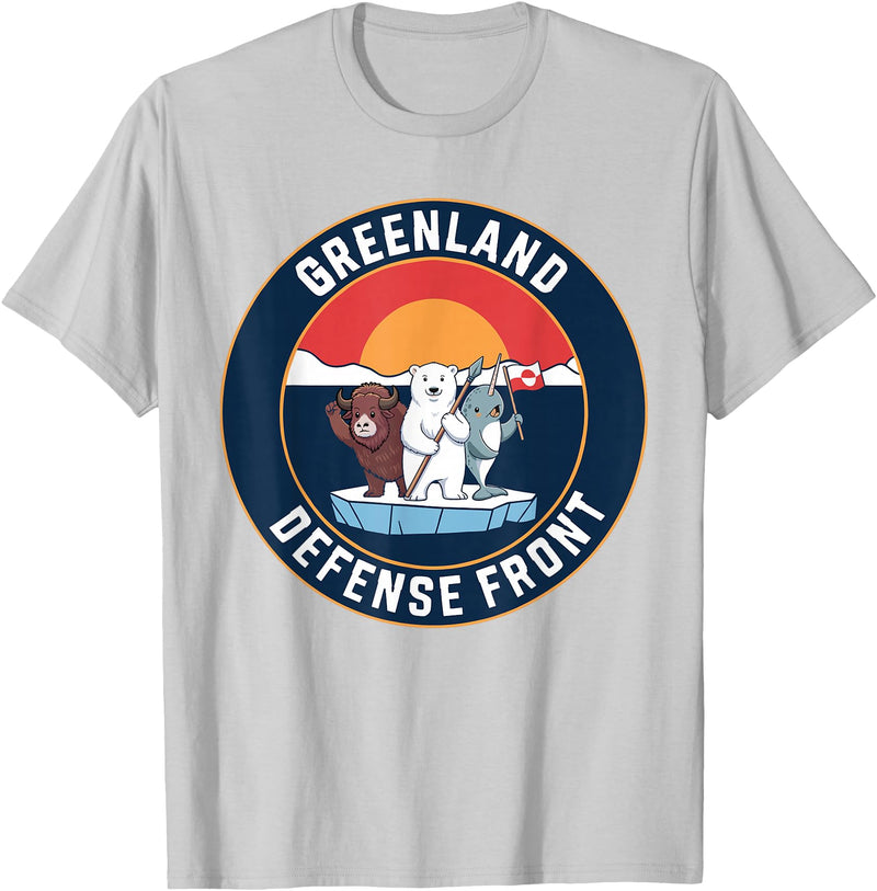 Greenland Defense Front Polar Bear tee Greenland Guard Polar Bear Spear Arctic Emblem T-Shirt - Silver Grey