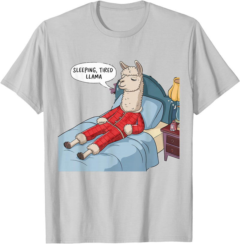 Alpaca shirt Family Llama Pjs Clothes Alpaca Llama with Red Buffalo Plaid Pajamas Girl Boy Llama T-Shirt - Silver Grey