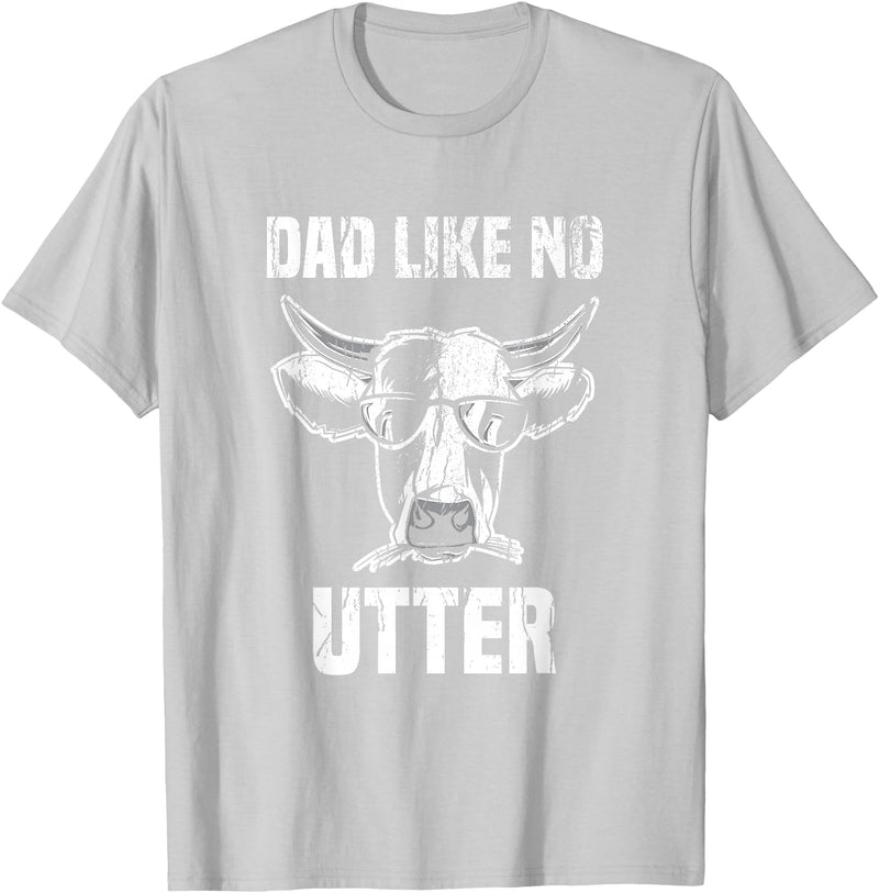 Lustige Kühe Bauernhof Papa Farming Leben Kuh Papa wie Keine Utter Funny Father's Day Animal Word Game T-Shirt - Silver Grey