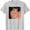 Hamster Meme Peace Sign Funny Pet Owner Trendy T-Shirt - Silver Grey