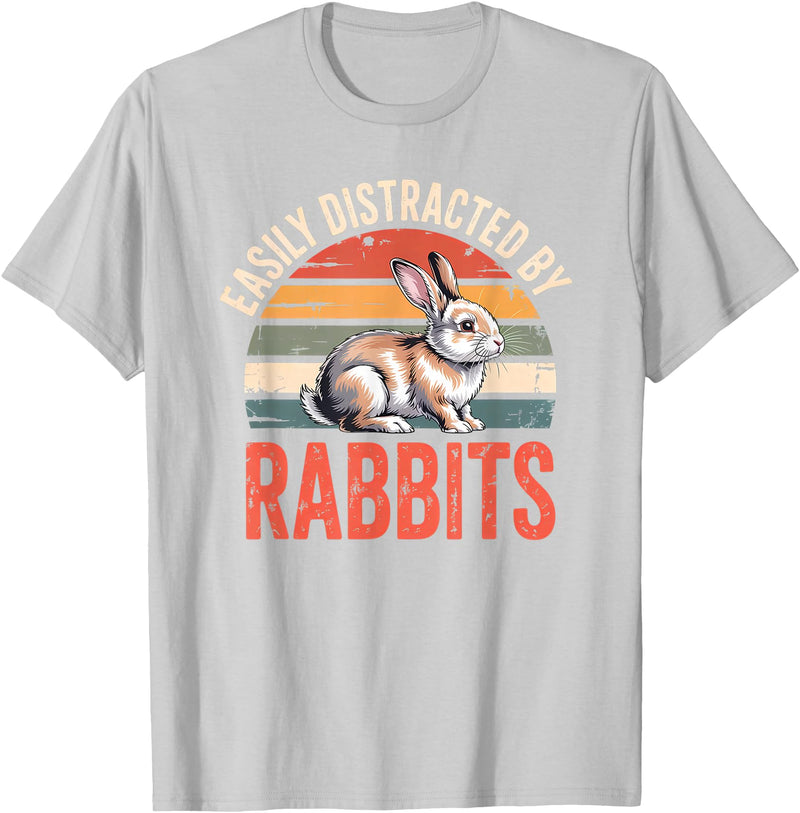 Cute Rabbit Lover Bunny Graphic T-Shirt in Silver Grey