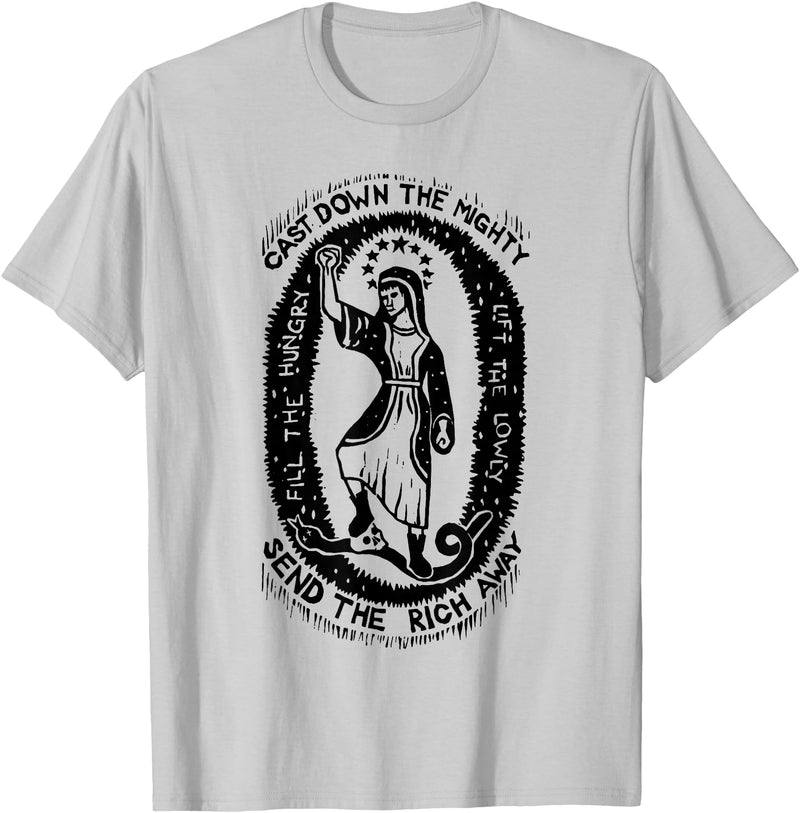 Cast Down The Mighty Send The Rich Away Halloween T-Shirt - Silver Grey