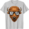 generic Buffalo with Sunglasses Wildlife Graphic for Men Women Kids T-Shirt - Silver Grey