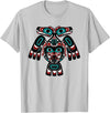 Tribal America Alaska Native American Indian Tlingit Eagle Bear Clan Spirit T-Shirt - Silver Grey