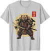 Anime Shirts For Men Women Kids Gifts Samurai Bear Shirt Warrior Vintage Graphic Japanese Men T-Shirt - Silver Grey