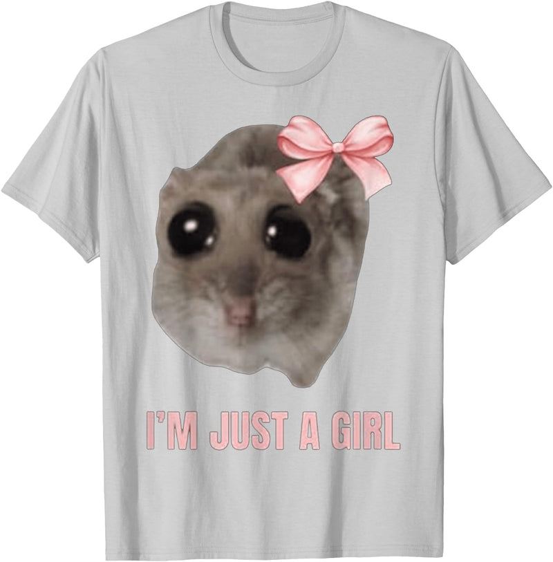 I'm Just a Girl Hamster FUNNY T-Shirt - Silver Grey