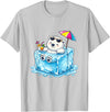 Cool Polar Bear Summer Ice Cube Relax Chill Polar Bear On Ice Cube Summer Vacation T-Shirt - Silver Grey