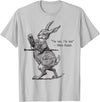 Retro Alice Wonderland White Rabbit I'm Late T-Shirt in Silver Grey