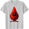 I just really like animals Angry Cardinal Artwork Red Bird Nature Wildlife Graphic T-Shirt - Silver Grey