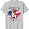 Funny Guinea Pigs Outfits Cavy US Flag 4th Of July Father's Day Guinea Pig Dad T-Shirt - Silver Grey