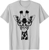 Cute Funny Giraffe Cool Summer Casual Graphic Tees Cute Giraffe Graphic Casual Summer Funny Cool Animal Lover T-Shirt - Silver Grey