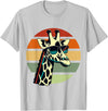 Humorous Gifts for Giraffe lover Giraffe Vintage Sunglasses T-Shirt - Silver Grey