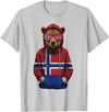Cool Norwegian Roots Norway Norway Roots Bear Norge Norwegian Flag T-Shirt - Silver Grey