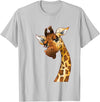 Funny giraffe t-shirt animal love zoo and safari Love giraffe Women wildlife giraffe Lovers tee for kids girl T-Shirt - Silver Grey