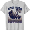 Buffalo Soldiers Vintage Military Graphic Tees Buffalo Soldiers, African American Black History Military T-Shirt - Silver