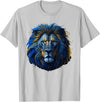 Lions, Astrology And Horoscope Tees Lion colorful lions King Of Animals From Africa T-Shirt - Silver Grey