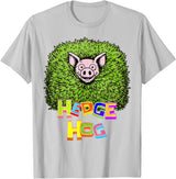 Wild Critter Lover Fun Farmer Combination Tees Hedge Hog Funny Hedgehog Pun Cute Animal How I Roll Pig Farm T-Shirt - Silver Grey