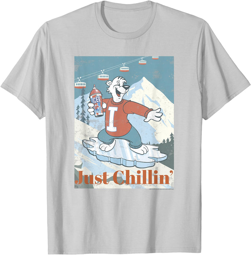 ICEE Bear Ice Boarding Just Chillin' T-Shirt - Silver Grey
