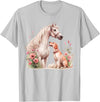 Horse And Dog Companions Forever Horse And Dog Silhouette Love Harmony T-Shirt - Silver Grey